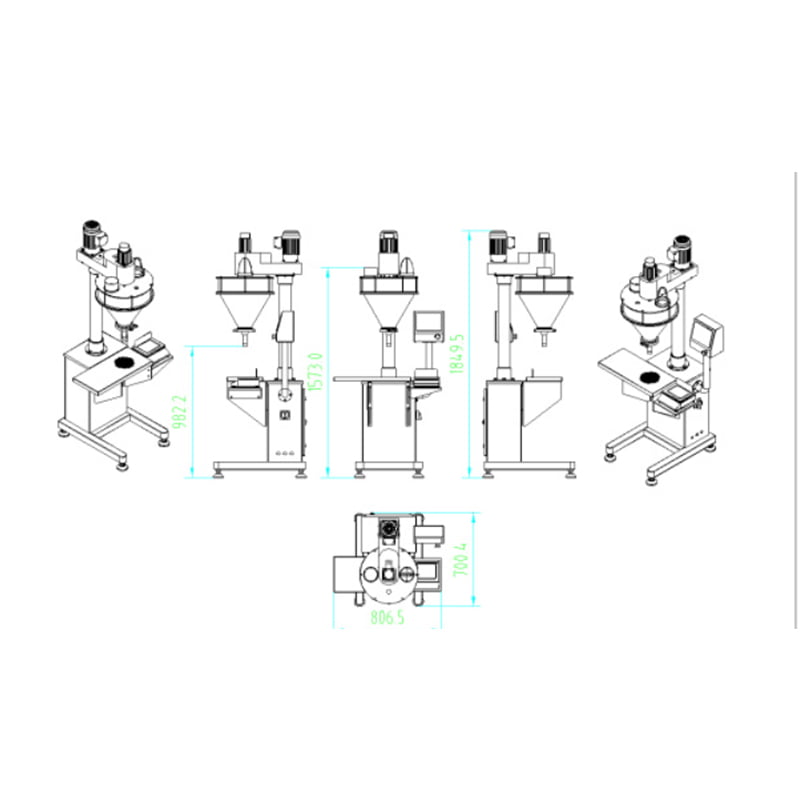 MPB-10 Máy đóng gói bột bằng thép không gỉ mô-đun bán tự động